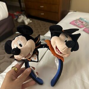 Disney Mickey Mouse Halloween Plush Headband - Black and Orange